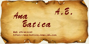 Ana Batica vizit kartica